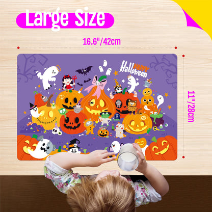 6 Pack Placemats for Kids, Non-Slip Washable Table Mats, Reusable Holiday Themed Dining Mats - Christmas, Halloween, Thanksgiving, Easter, Educational Placemats for Home, Classroom, Nursery