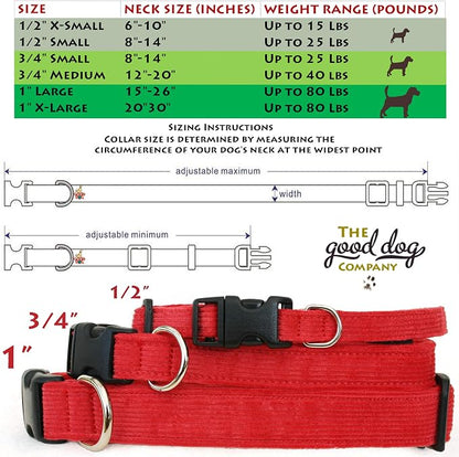 Hemp Corduroy Dog Collar Available in 9 Colors (Rust, Marigold, Bronze, Avocado, Blue, Plum, Pink, Red, Black) Sold in 6 Sizes (3/4" Small, Bronze)