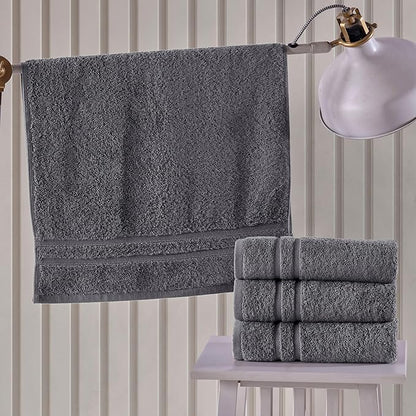 Hawmam Linen Cool Grey Hand Towels 4-Pack