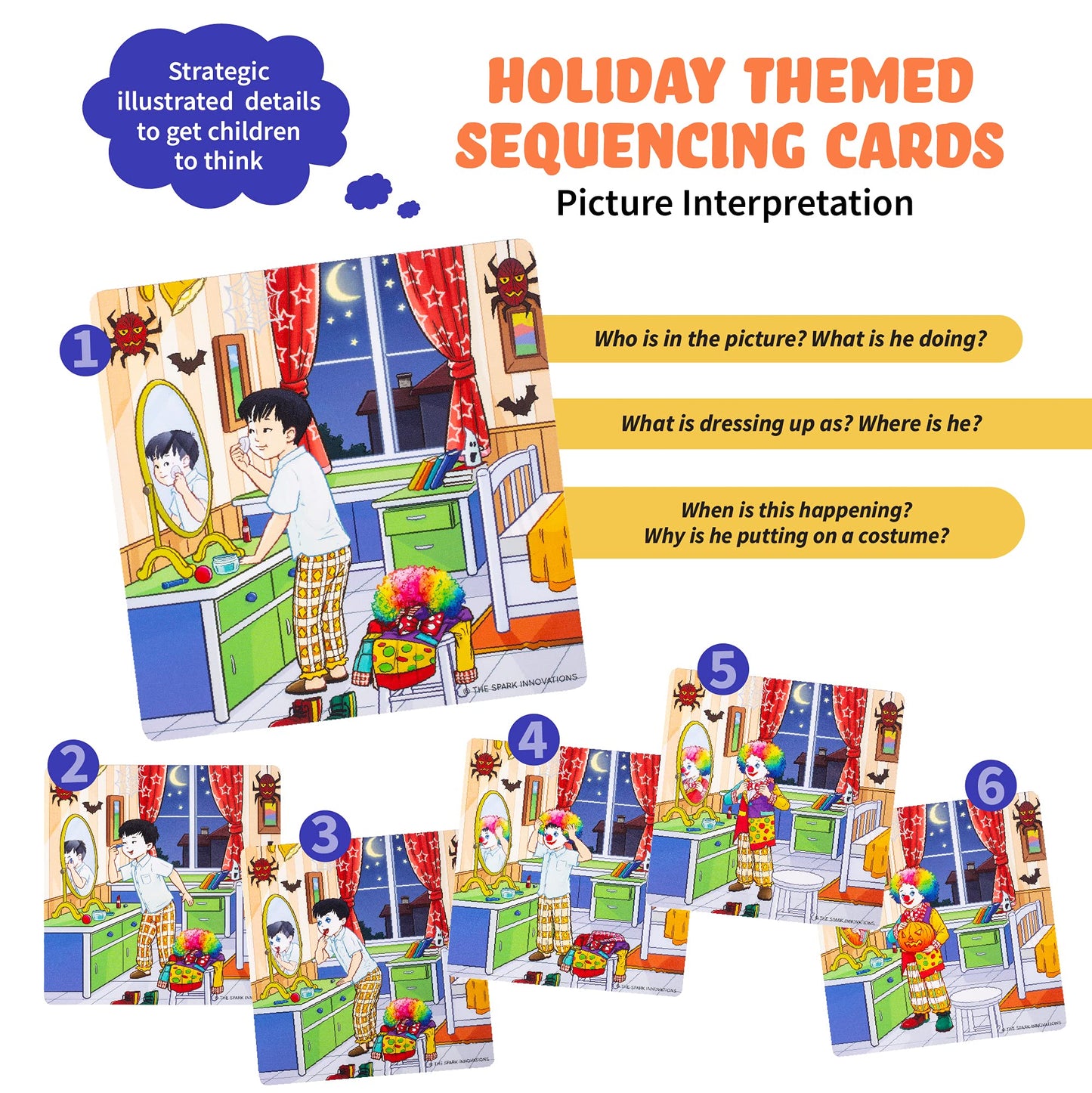 SPARK INNOVATIONS Holiday Tell A Story Cards, Sequencing Game, Speech Therapy Materials, Autism Game, ABA Therapy Materials, Social Skills Games, ESL, ELL