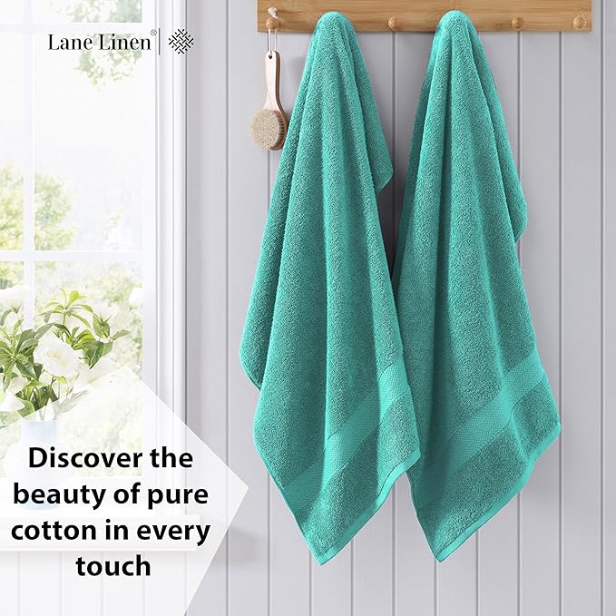 LANE LINEN 100% Pure Cotton Bath Sheets 2 Pack