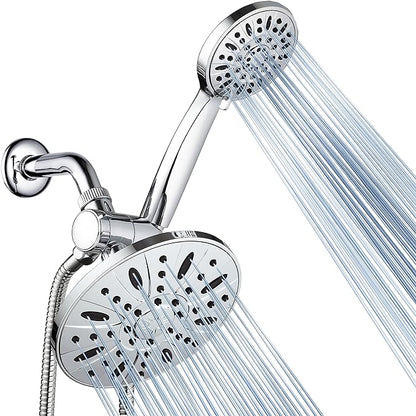 AquaDance 7" Premium High Pressure 3-Way Rainfall Combo Combines The Best of Both Worlds-Enjoy Luxurious Rain Showerhead and 6-Setting Hand Held Shower Separately or Together, Chrome