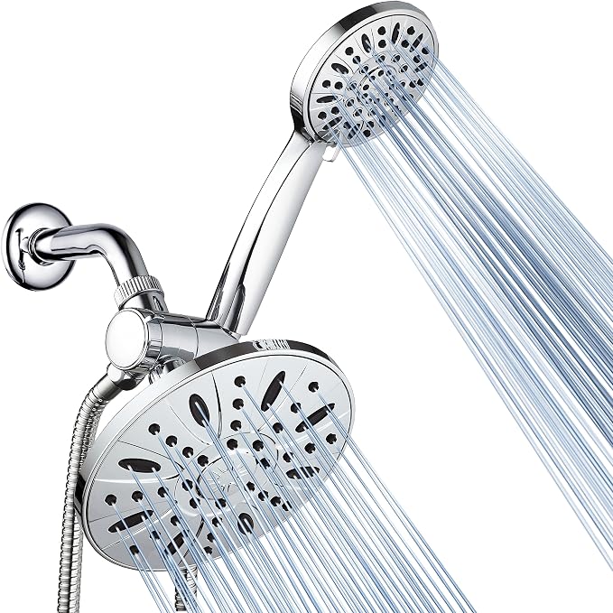 AquaDance for California - 7" Premium High Pressure 3-Way Rainfall Combo for Best of Both Worlds - Enjoy Luxury 6-Setting Rain Showerhead and Hand Held Shower Separately or Together - Chrome Finish