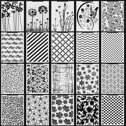 Mumufy 20 Pcs Embossing Folders for Card Making Embossing Stencil Template DIY Plastic Paper Card Decorating Mold for Scrapbook Photo Album DIY Craft, 5.8 x 3.9 Inch(Vintage)