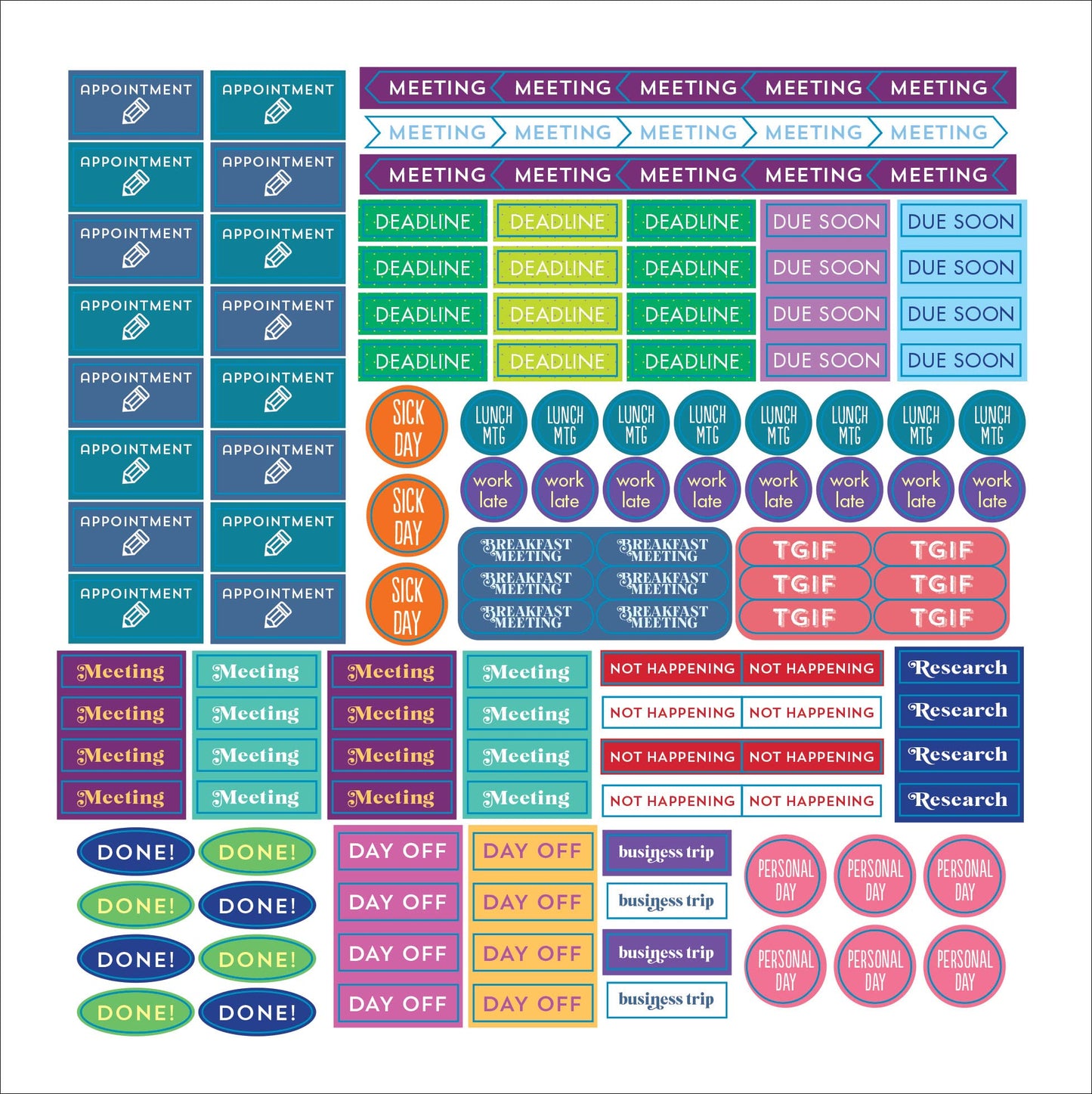 Plan It! A Sticker Book for All Your Productivity Needs (2,500 stickers!)