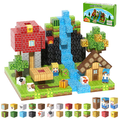 Fitrobust 100PCS Magnetic Blocks, Magnetic Building Blocks, 0.78in Magnetic Building, STEM Game Stacking Toys for Kids, Birthday Gifts for Boys and Girls Age 3+ Years Old