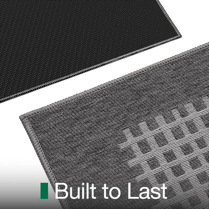 LUMI Inside Door Mat for Entry 30''x48'', Absorbent, Dirt Trapper, Low Profile Thin, Non Slip Mats with Rubber Backing, Ideal for Indoor, High Traffic, Garage, Entrance, Checkered Grey