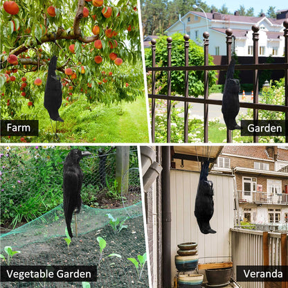 Lewtemi Realistic Hanging Dead Crows Decoy Life Size ,Feathered Fake Crows for Garden Decorations,Black,17 inches ,4 pcs