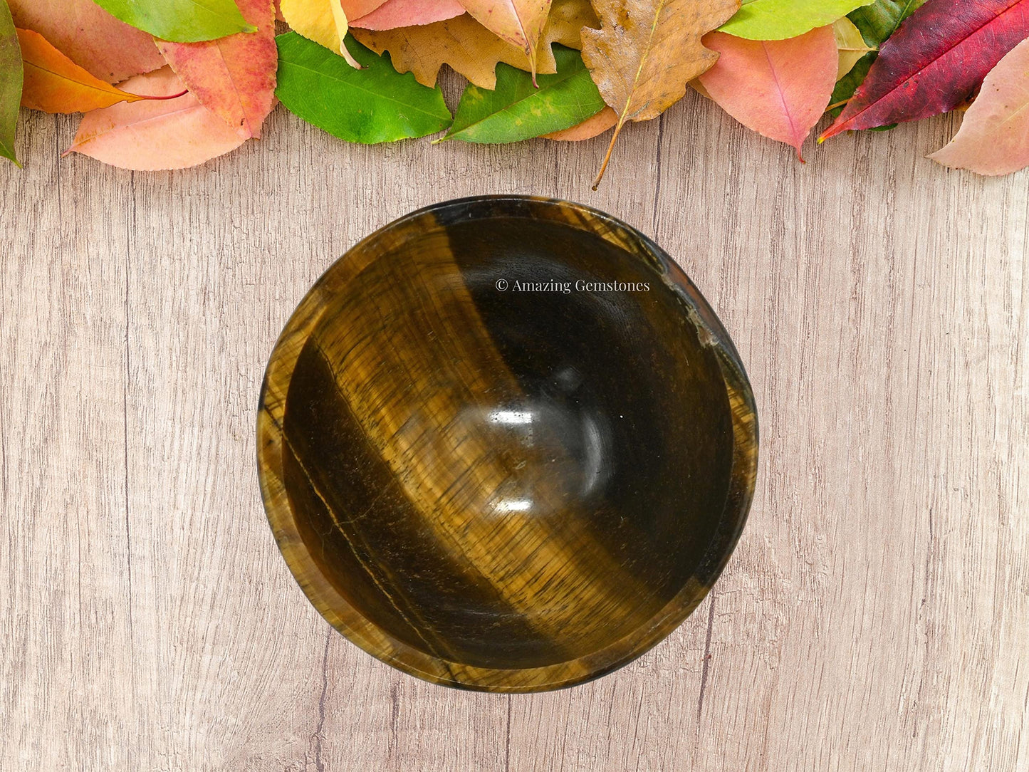 Tiger Eye Crystal Bowl - 2 Inch Decorative Bowls for Room and Home Decor - Gemstone Healing Crystals for Elegant Display, Positive Energy Balance and Gift