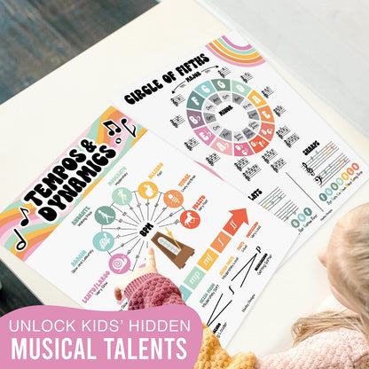 Hadley Designs 9 Music Classroom Posters – Retro Music Classroom Decor, Choir & Solfege Prints, Bulletin Board Decorations, Educational Supplies for Teachers