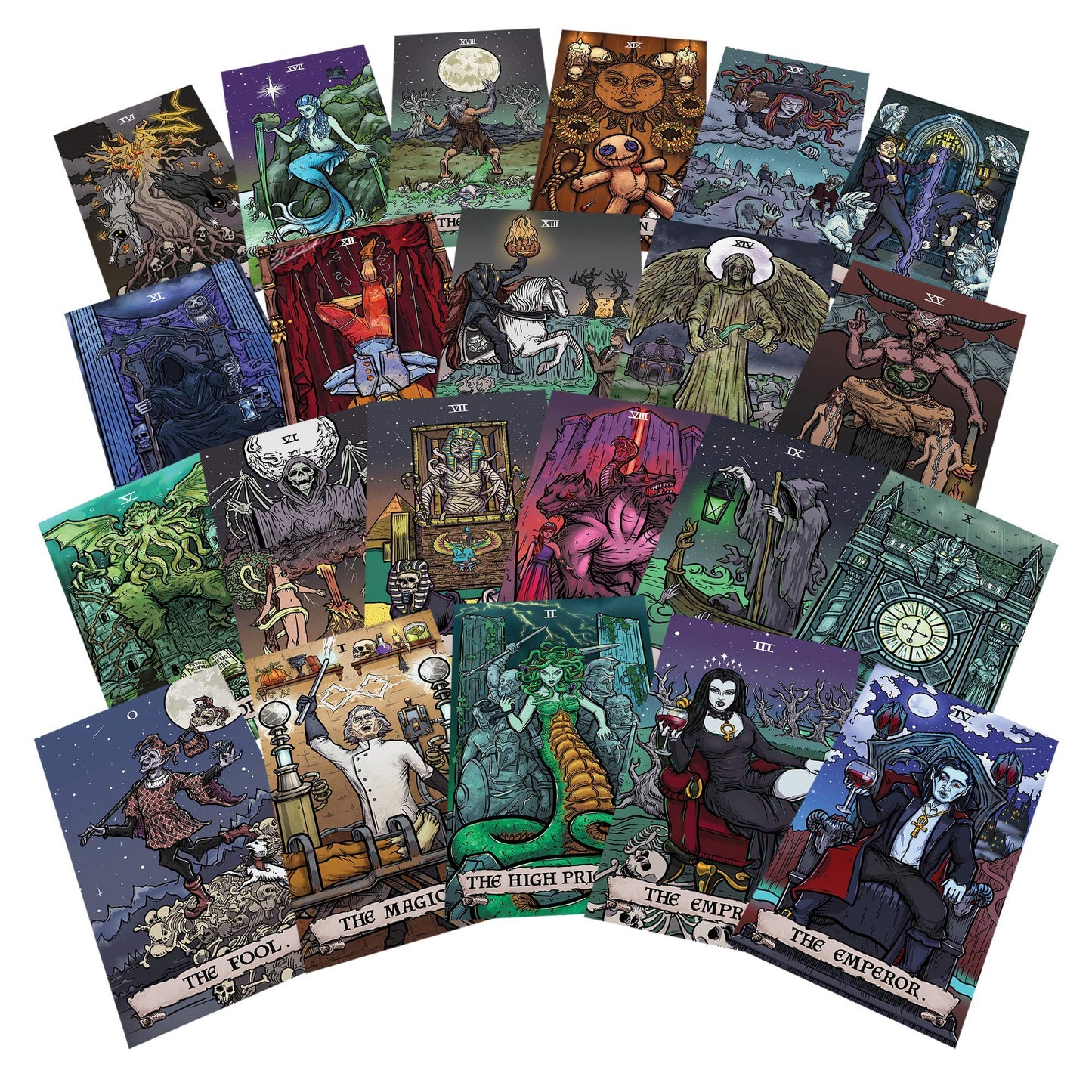Terror Tarot Card Sticker Pack - Gothic Halloween Horror Stickers (Original Edition)