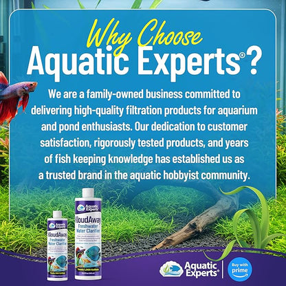 KloudAway Freshwater Aquarium Water Clarifier - Clears Cloudy Water, Water Clarifier for Fish Tank, Made in USA, Aquatic Experts, (500 ml)