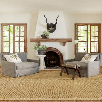 Rugs USA Willow Bordered Jute Area Rug, 8'6" x 11'6", Natural