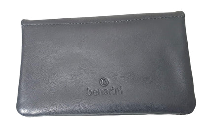 Premium Soft Black Leather Cigarette Rolling Tobacco Pouch Case Organiser