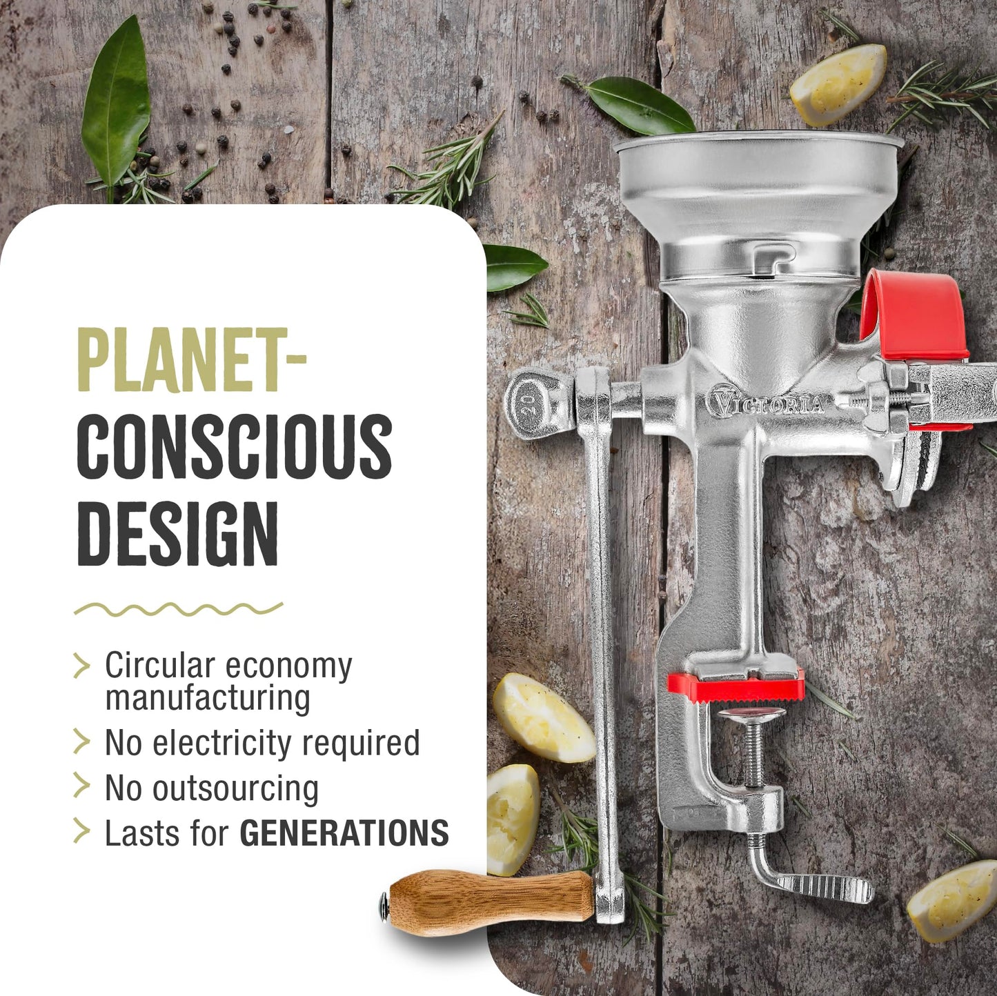 Victoria Manual Cast Iron Grain Mill with High Hopper, Premium Corn-Grinding Mill and Grain Grinder, Made in Colombia