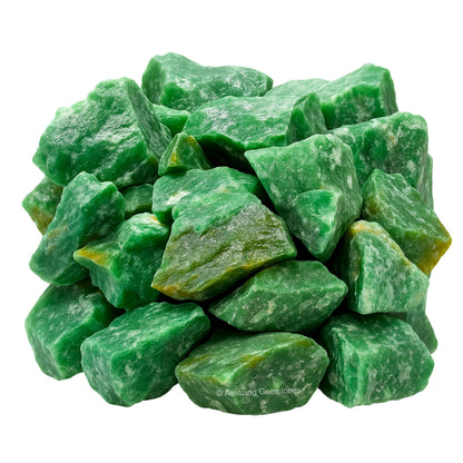 Amazing Gemstone Dark Green Aventurine Raw Crystals and Healing Stones, Natural Rocks for Tumbling - DIY Raw Stones and Crystals, 2 Pieces