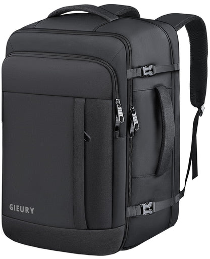 Gieury Carry On Backpack, 50L Travel Backpack, Luggage Backpack TSA Flight Approved Laptop Backpack for Men & Women, Large Expandable 40L Daypack Lightweight Business Weekender Bag, Black