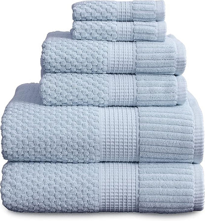 NY Loft 100% Cotton Towel Set 6 Piece | Super Soft & Absorbent Quick-Dry 2 Bath