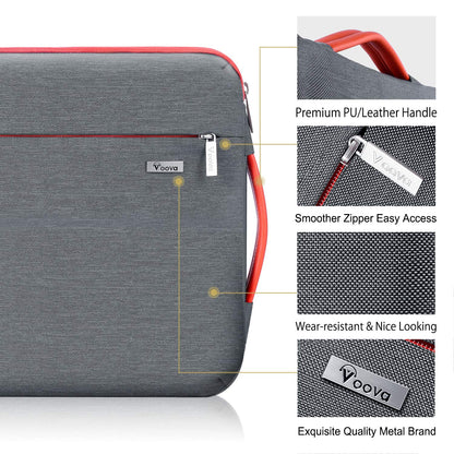 Voova Laptop Sleeve Case 15.6 16 Inch with Handle, 360° Protective Waterproof Slim Computer Bag Cover Compatible with MacBook Pro M2/M3/M4 16, HP Acer Lenovo Yoga ThinkPad Asus Laptop, Grey