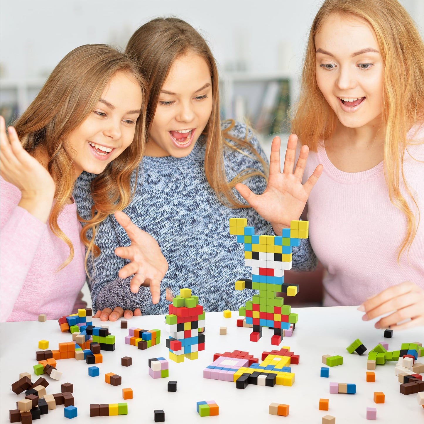 Picasso Cubes 0.5” Pixel Magnetic Puzzle Cube 200 Piece Mix & Match Sensory Toys STEAM Education Learning Building Block Magnets Children Construction Toy Set Stacking Magnet Creative Kit PMC200