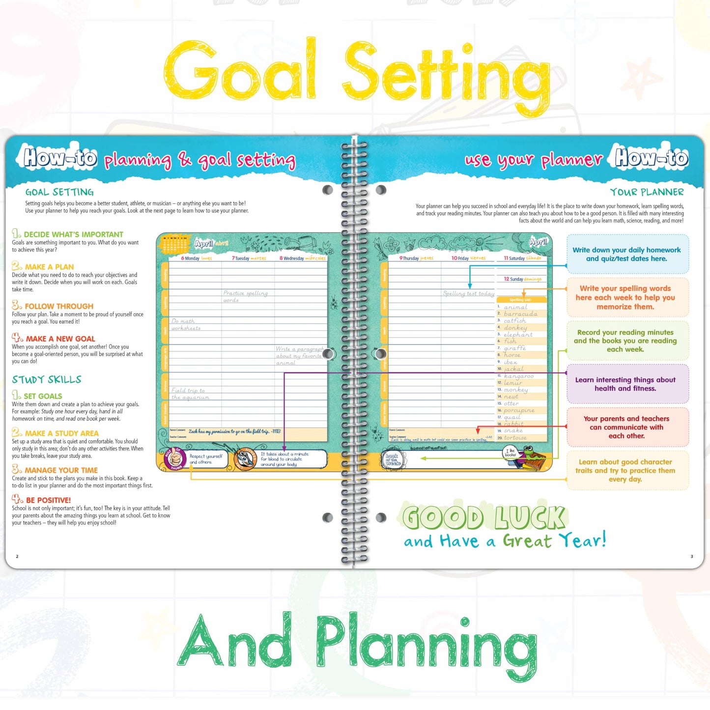 2026-2027 Academic Year Create Elementary Student Planner, 8.5" x 11"