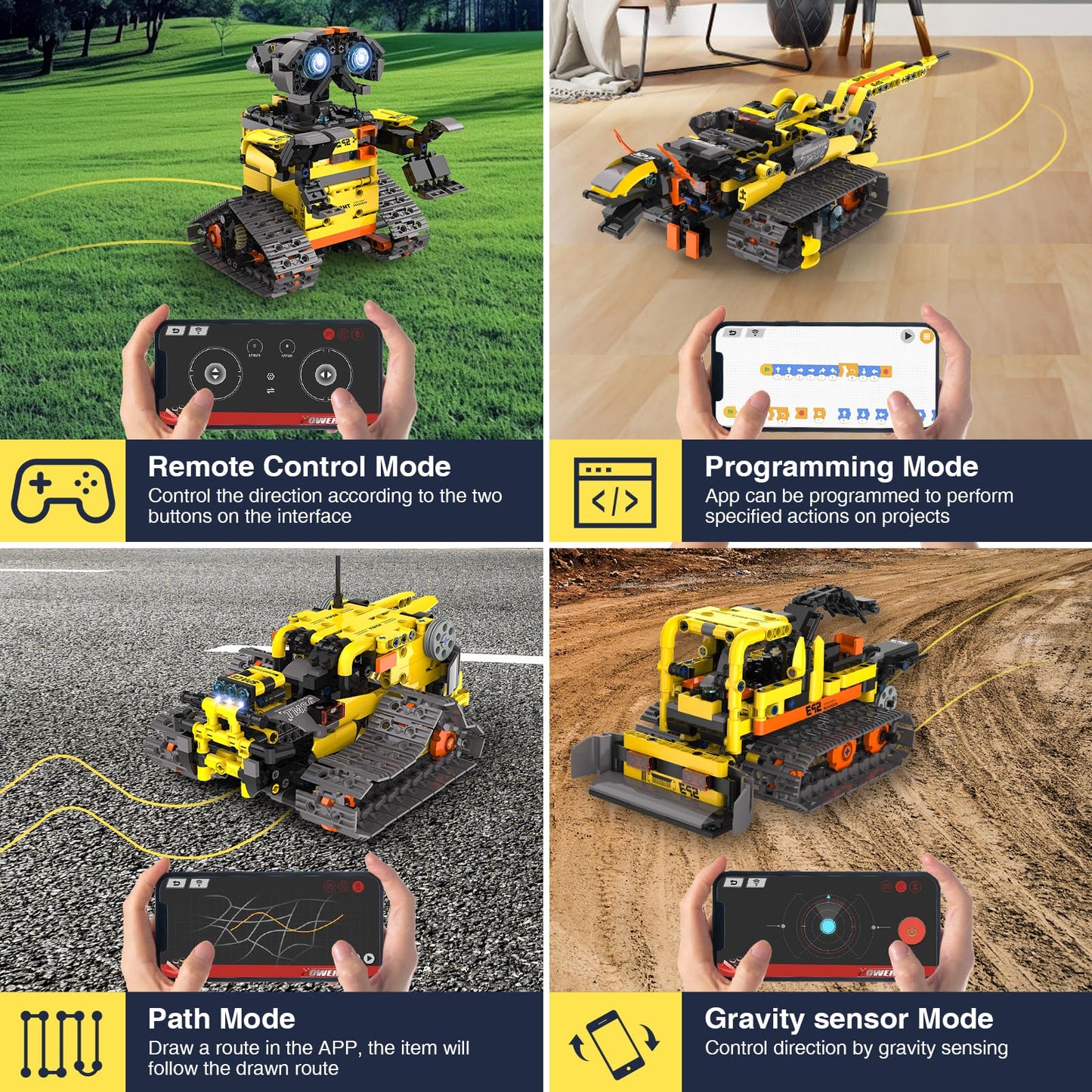 ADUSRIZ 5 in1 Stem Robot Building Kit for Kids Ages 8-13, 688 PCS Remote & App Controlled Dinosaur Car Building Toys for Kids Science Learning, Birthday Gifts for 8 9 10 11 12+ Years Old Boys Girls