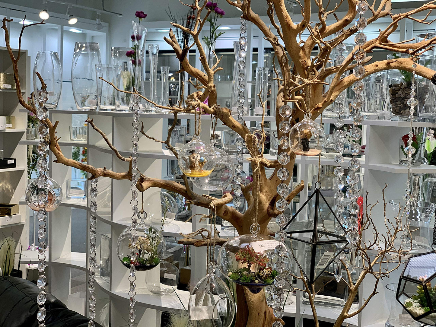WGV Hanging Terrarium Globe, Width 4", Height 4.75", DIY Air Succulent Planter, Clear Glass Vase Orb with Flat Bottom, Candle Holder for Windowsill Outdoor Garden Decor, 3 Pieces Bulk