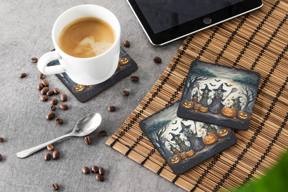 Caroline's Treasures Witches Spooky Halloween Foam Coaster Set of 4 Cup Coasters for Indoor and Outdoor, Coaster for Tabletop Protection, Anti Slip, Mouse pad Material