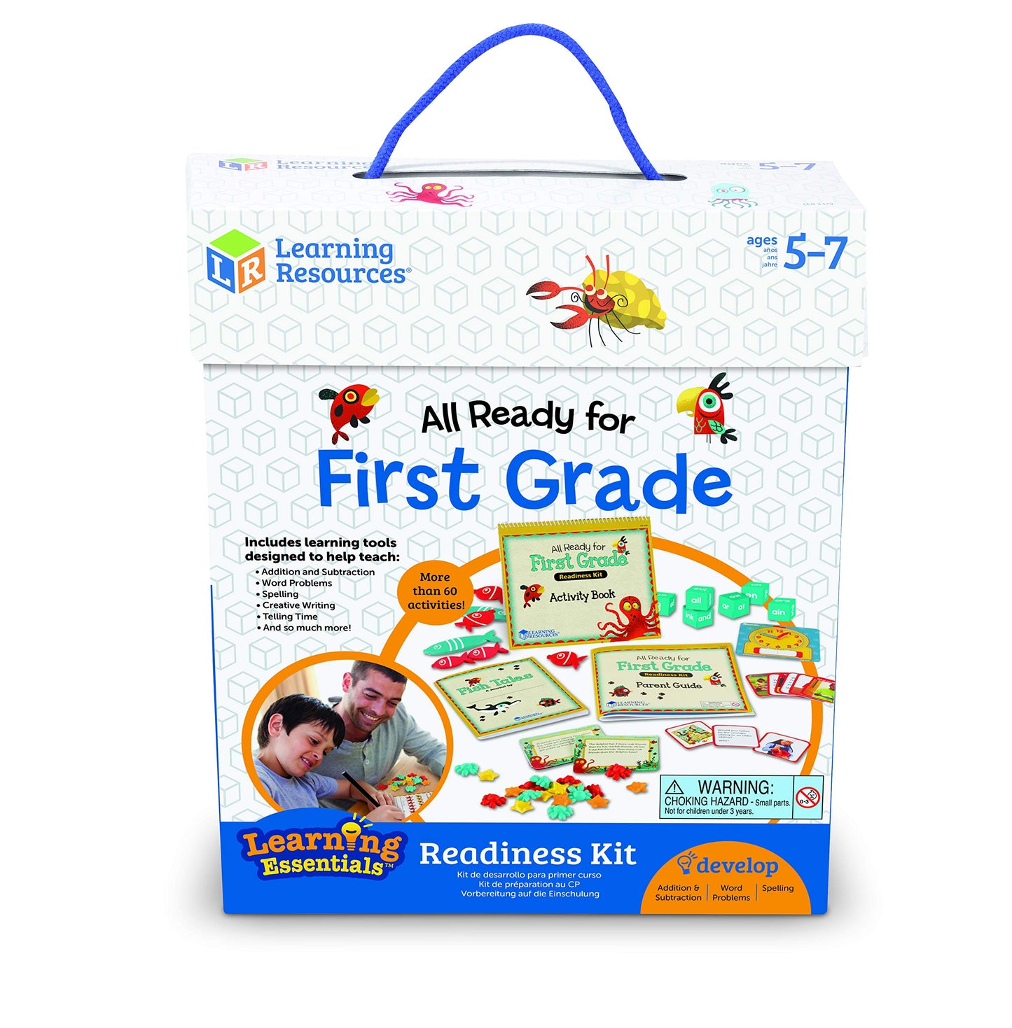 Learning Resources All Ready for First Grade Readiness Kit, Back to School Activities, School Preparation Toys, Homeschool, 32 Page Guide Included, Ages 5+