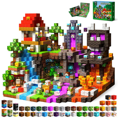 300PCS Magnetic Blocks, Magnetic Building Cube Set for Kids Ages 3+, Constructions STEM Stacking Tiles Toy Building Birthday Gifts for Boys Girls