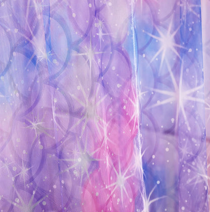 Mengersi Tie Dye Canopy Bed Curtains with Lights,Gradient Ombre Bed Canopy for Girls,Canopy for Bed Princess Bed Drapes for Girls Room Decor(Twin,Purple)