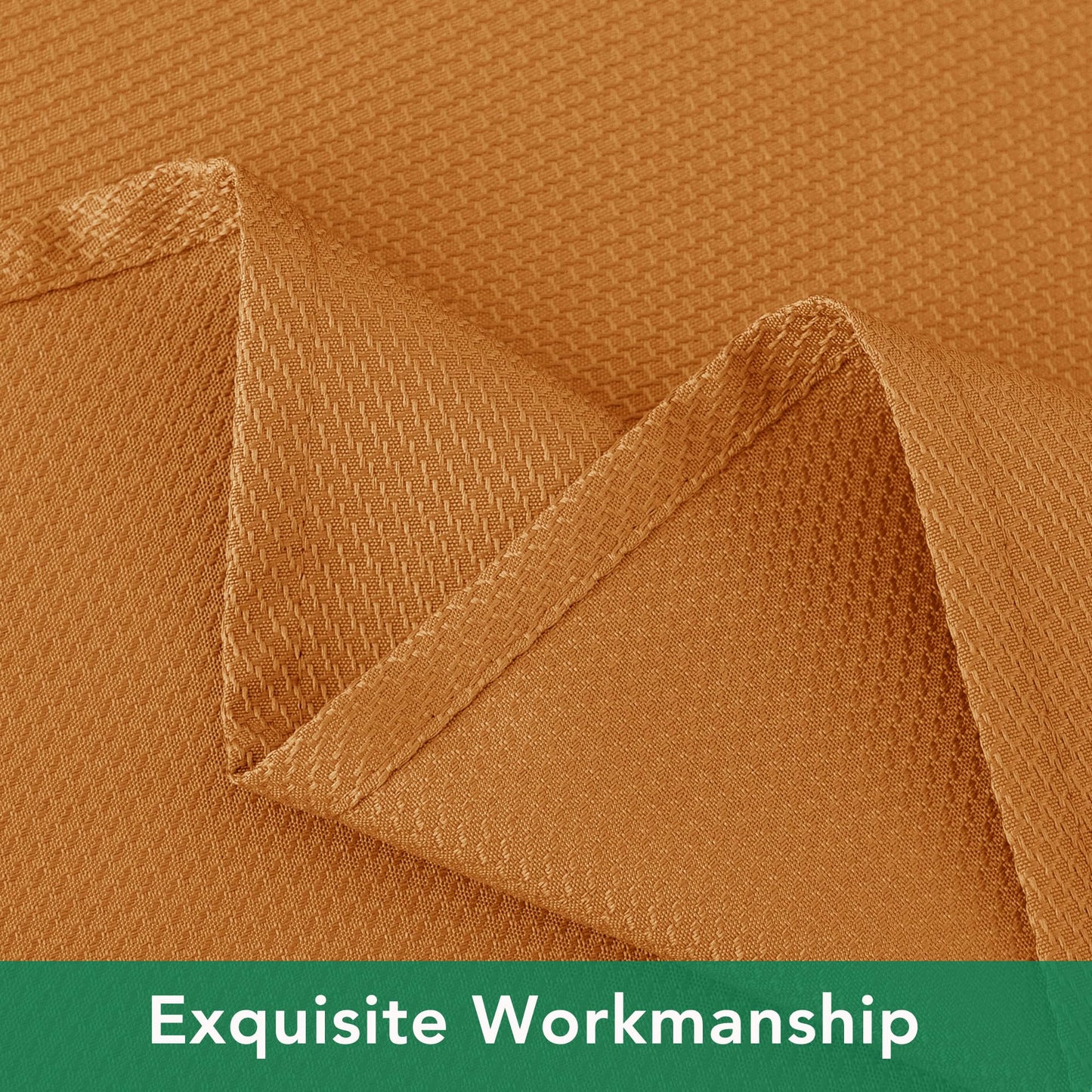 Biscaynebay Fall Tablecloth Textured Fabric Round Table Cloth 60" for Tables diameters from 28" to 48", Bronze Thanksgiving Autumn Harvest Water Resistant Fabric Table Cover for Kitchen, Dining, Party