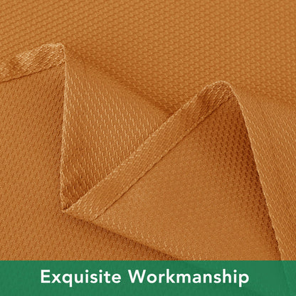 Biscaynebay Fall Tablecloth Textured Fabric Round Table Cloth 60" for Tables diameters from 28" to 48", Bronze Thanksgiving Autumn Harvest Water Resistant Fabric Table Cover for Kitchen, Dining, Party