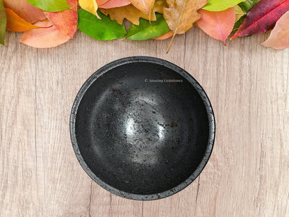 Hematite Crystal Bowl - 2 Inch Decorative Bowls for Room and Home Decor - Gemstone Healing Crystals for Elegant Display, Positive Energy Balance and Gift
