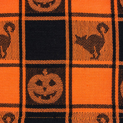 DII Halloween Party Tabletop Decor, Reusable & Machine Washable Cotton Fabric, Table Runner, 14x72, Orange & Black Buffalo Check