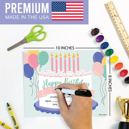 Happy Birthday Certificates for Students - 25 Student Birthday Certificates for Kids Classroom Must Haves, Teacher Supplies for Classroom Elementary, Pastel Teacher Essentials