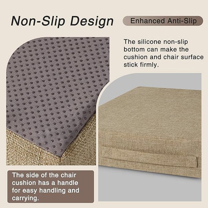OVOV Recliner Cushions for Elderly 20"x20"x4" Thick Seat Cushion for Recliner Chair Large Square Non Slip Chair Pads with Washable Cover for Armchair Couch Beige