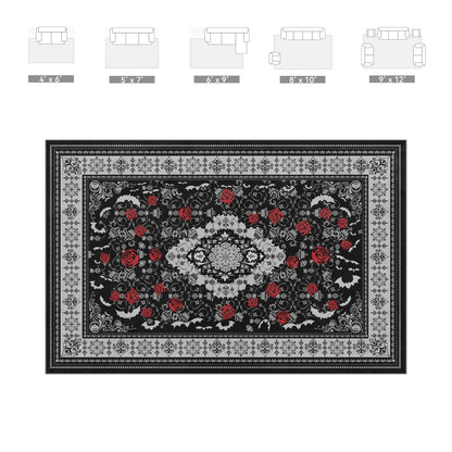 Nayoroom Dark Academia Gothic Area Rug, Soft Machine Washable 8x10 Rug, Non-Slip, Non-Shedding, Durable and Easy-Care, Perfect for Living Room, Bedroom, Dining Room.