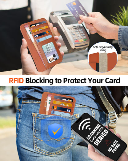 Passport Holder with Find My, RFID Leather Minimalist for Travel, Fit 4 Cards & 2 Passport