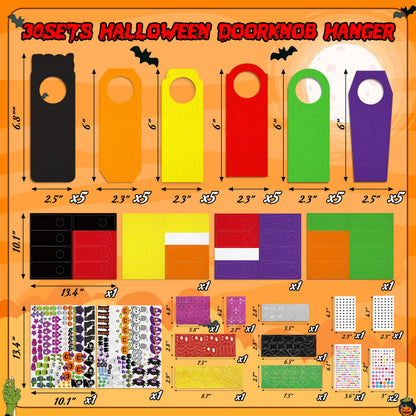 30Sets Halloween Crafts Doorknob Hanger DIY Arts and Craft Kit Classroom Activities Party Games Favors Bulk
