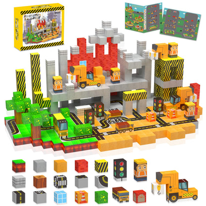 138PCS Magnetic Blocks - Magnetic Building Blocks Magnet Block Cubes Construction Set, STEM Montessori Sensory Stacking Toys for Kids Boys Girls Ages 3 4 5 6 7 8-12 Holiday Christmas Birthday Gifts