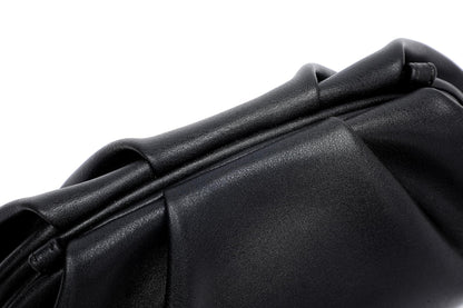 YUWITA Soft PU Leather Clutch Purses for Women Formal Elegant Luxurious Evening Bag (Black)
