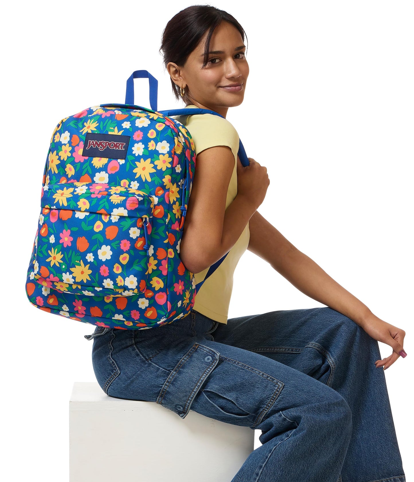JanSport SuperBreak One Backpack - Durable, Lightweight Bag with 1 Main Compartment, Front Utility Pocket with Built-in Organizer, Premium Backpack, Flower Market