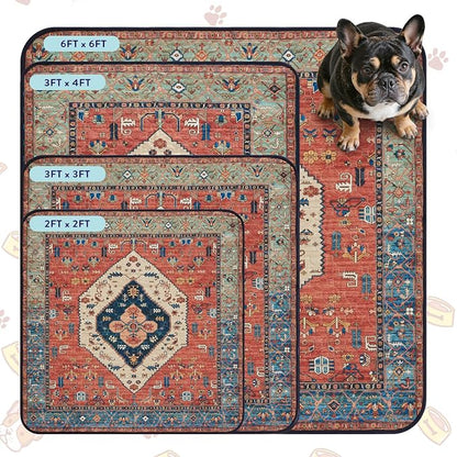 Lahome Super Absorbent Washable Pee Pads for Dogs - Secure Floor Protection - Non-Slip, Leakproof Reusable Pads for Training, Crates & Playpens (2 Pack, 36"x36", Red)