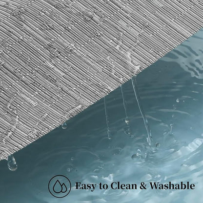 Leetaltree Silver Placemats Set of 12 - Heat Resistant Non-Slip Place mats for Dining Table, Washable Durable PVC Vinyl Woven Table Mats（Sliver, 12）