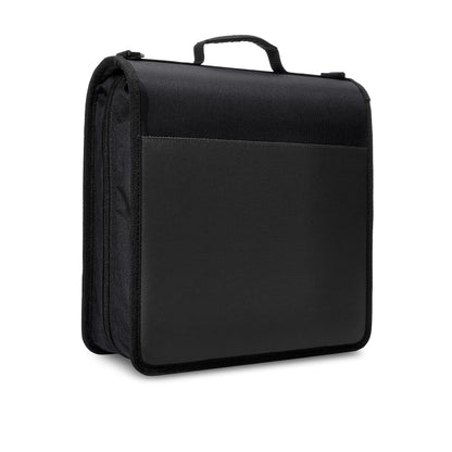 Amazon Basics Durable 3 Ring Binder with Zipper and Strap, Multiple Pockets, Sturdy Storage for School and Office, 3 inch, Black