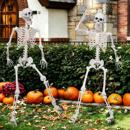 SHOCOSTO 5.4Ft Giant Skeleton Life Size Human Bones with Movable Joints for Halloween Props Decorations