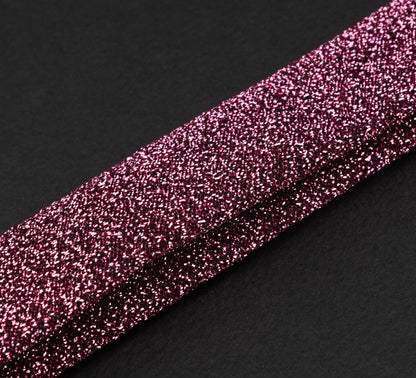 TIE G Men's Glitter Velvet Suspender + Bow Tie Set for Wedding, Party : Glittering Effects, Adjustable Braces, Strong 6 Clips (Twinkle Rose Pink)