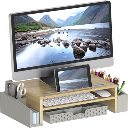 Simple Houseware Desk Monitor Stand Riser with Adjustable Organizer tray
