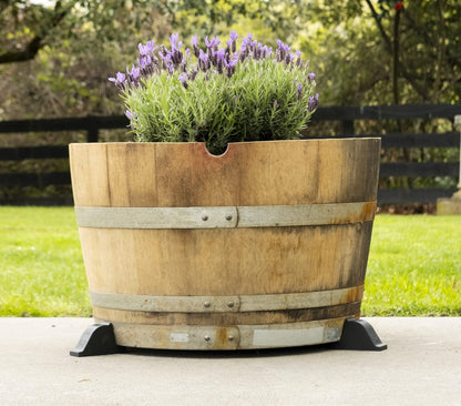 OAKENZ Half Barrel Planter Feet (3 Pack) – Wine & Whiskey Barrel Planter Risers for Drainage & Deck Protection – Heavy-Duty Pot Feet for Outdoor Planters – UV-Stable Recycled Plastic